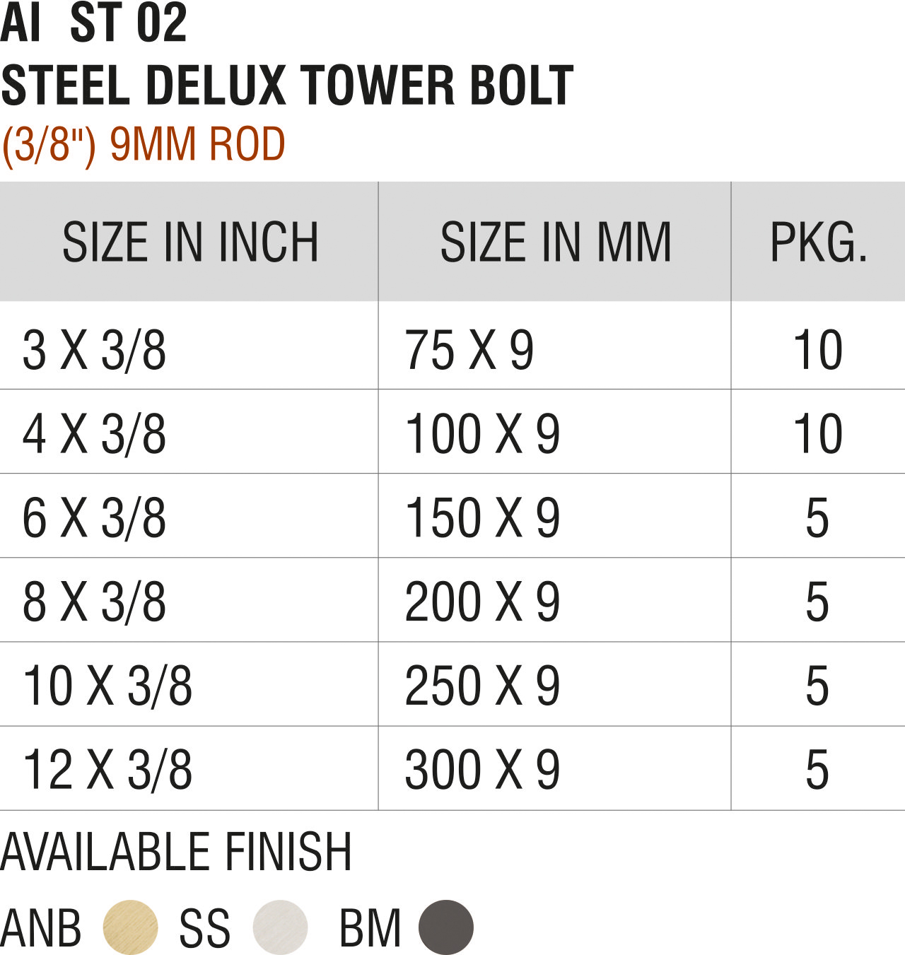 Tower Bolts