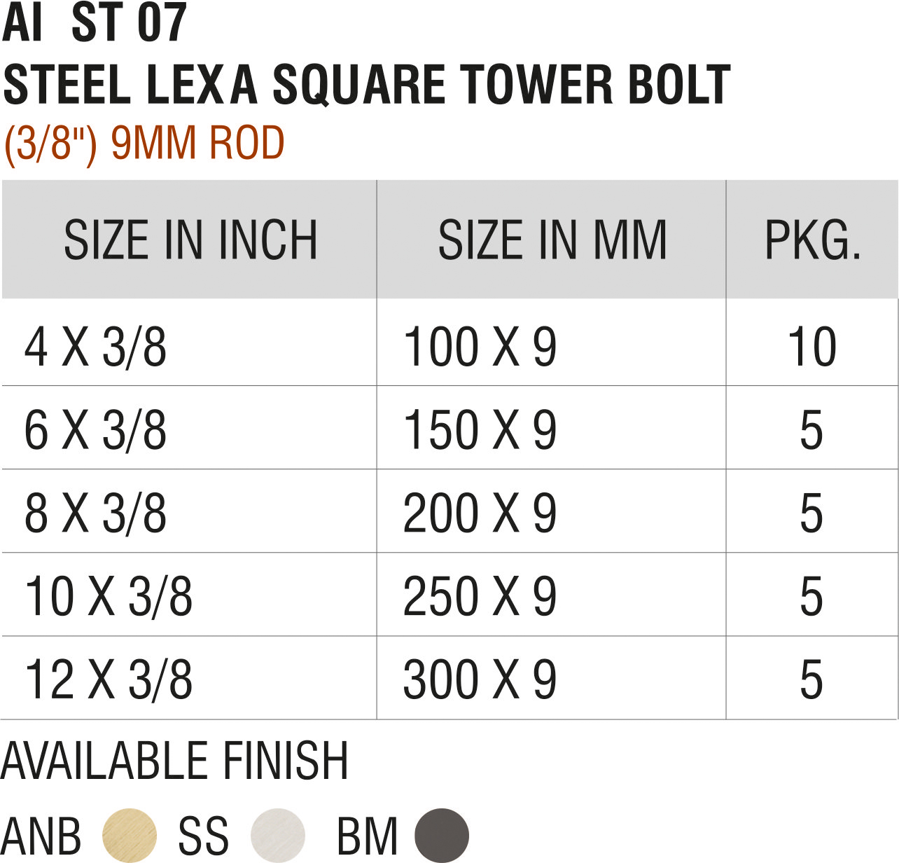 Tower Bolts